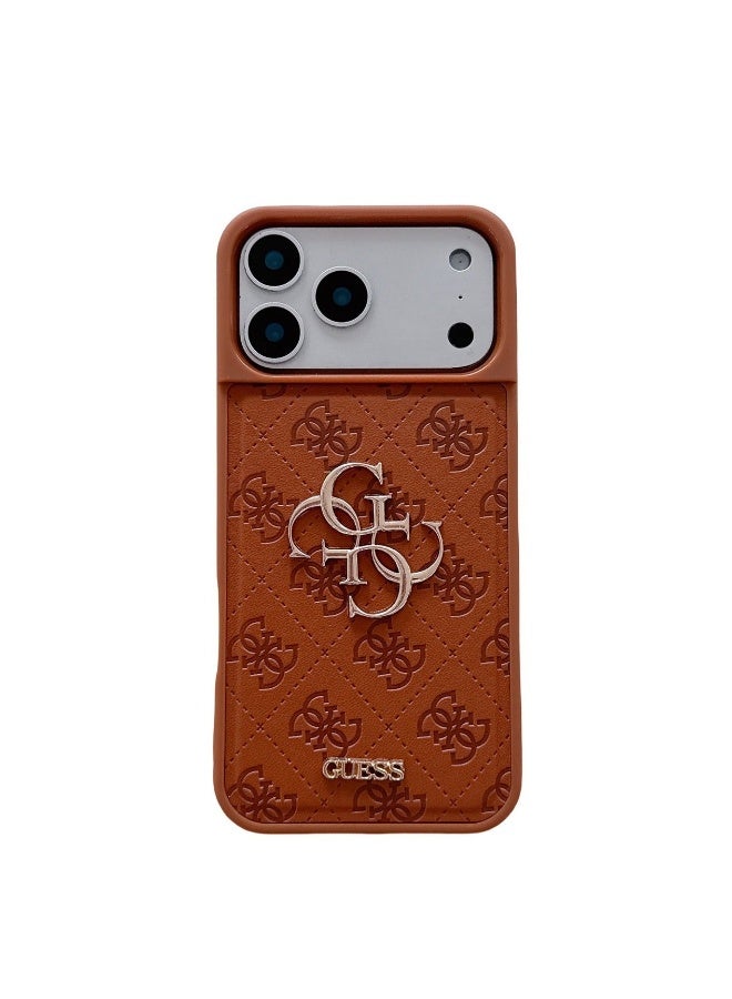 GUESS iPhone 17 Pro Max Cover PU Case With Cardslot & Script Metal Logo - Orange - Image 3